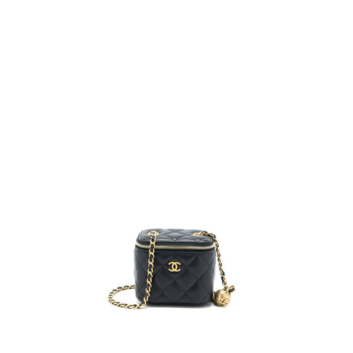 Chanel Pearl Crush Mini Vanity Lambskin Black GHW
