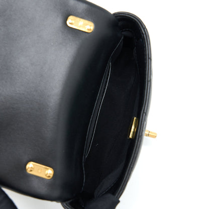Chanel 22S Giant Chain Flap Shoulder Bag Lambskin Black GHW (Microchip)