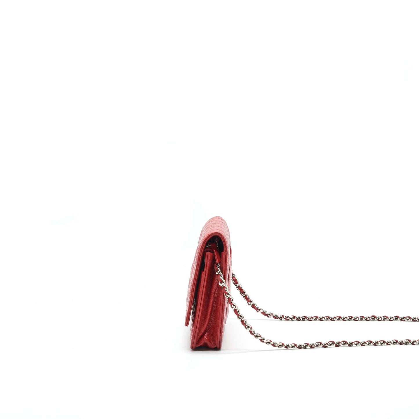 Chanel Wallet on chain Caviar Red with SHW serial 18