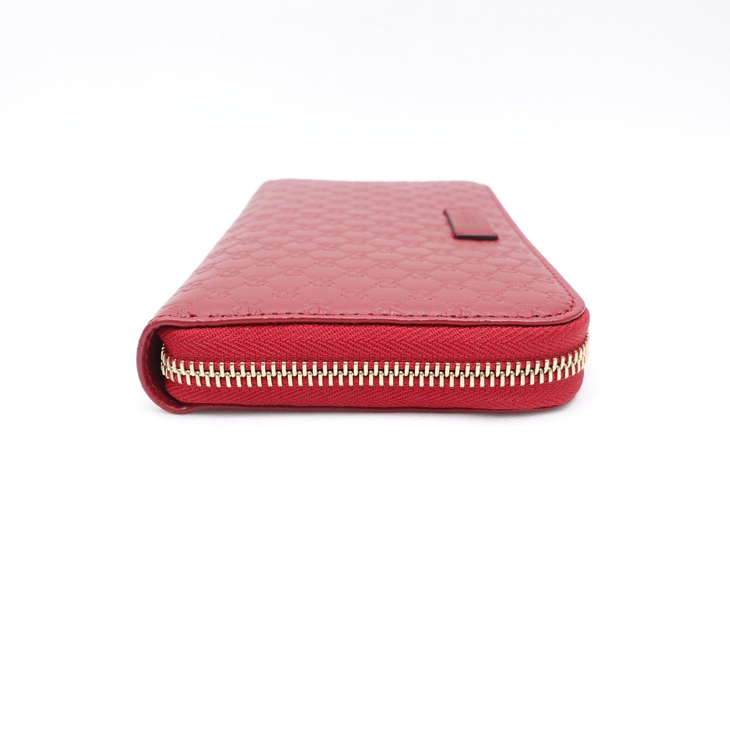 GG Red Microguccissima Zip Around Long Wallet