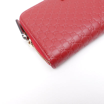 GG Red Microguccissima Zip Around Long Wallet