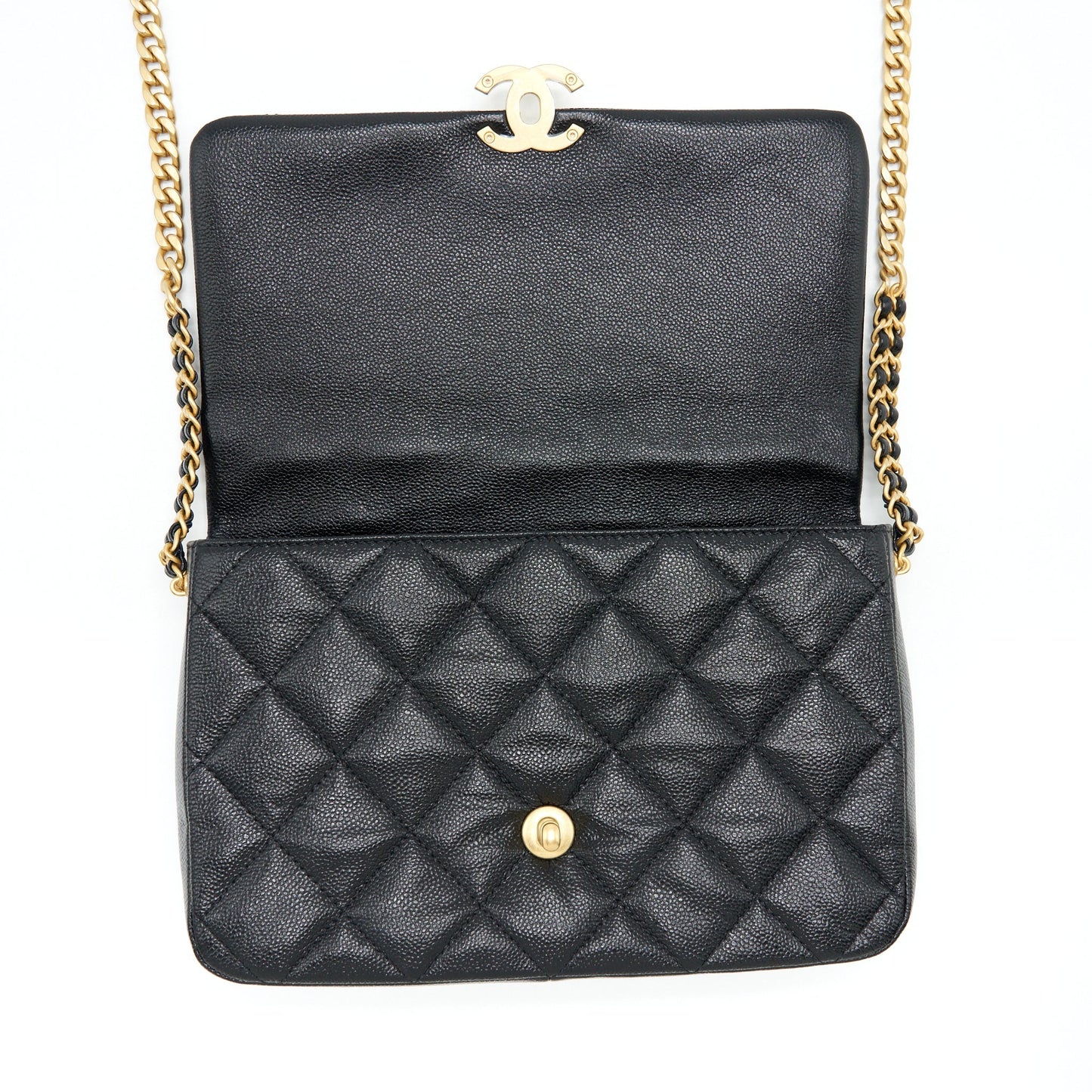 Chanel 22P Medium Melody Bag Grained Calfskin Black GHW (Microchip)