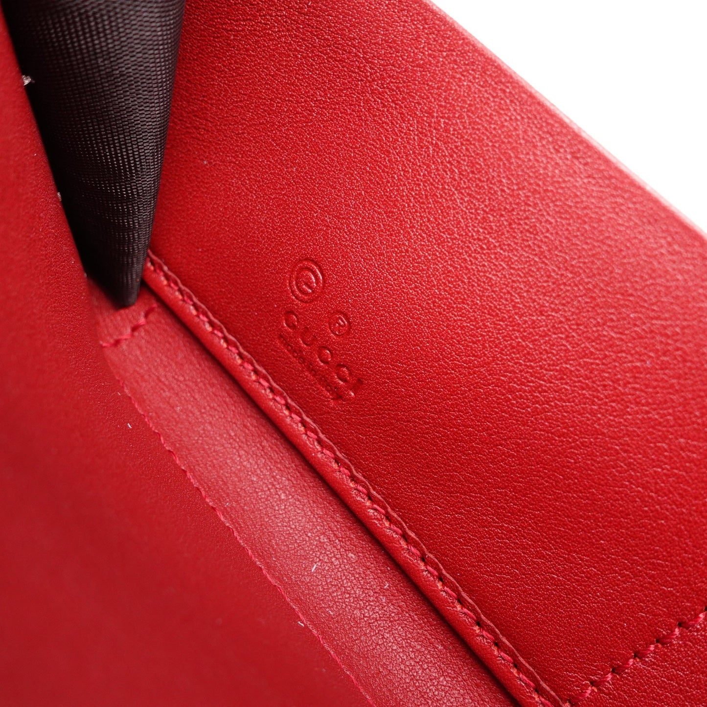 GG Red Microguccissima Zip Around Long Wallet