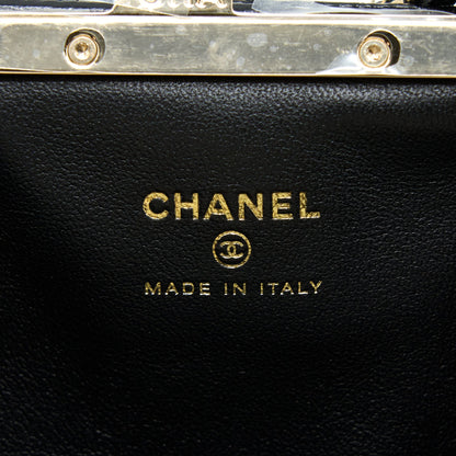 Chanel Quilted Mini Clip With Chain Aged Calfskin Black LGHW