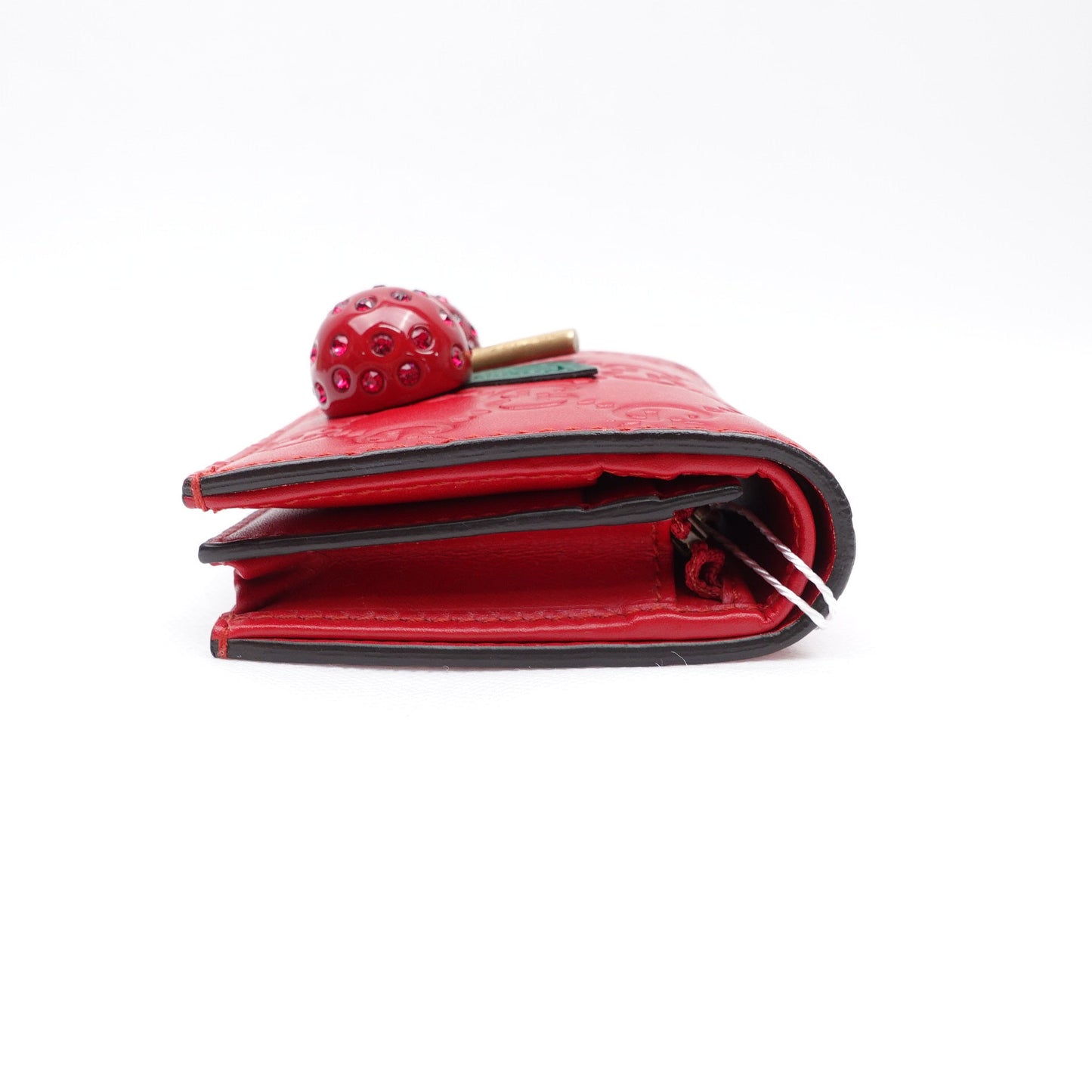 GG Red Cherry Guccissima Short Wallet