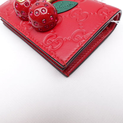 GG Red Cherry Guccissima Short Wallet