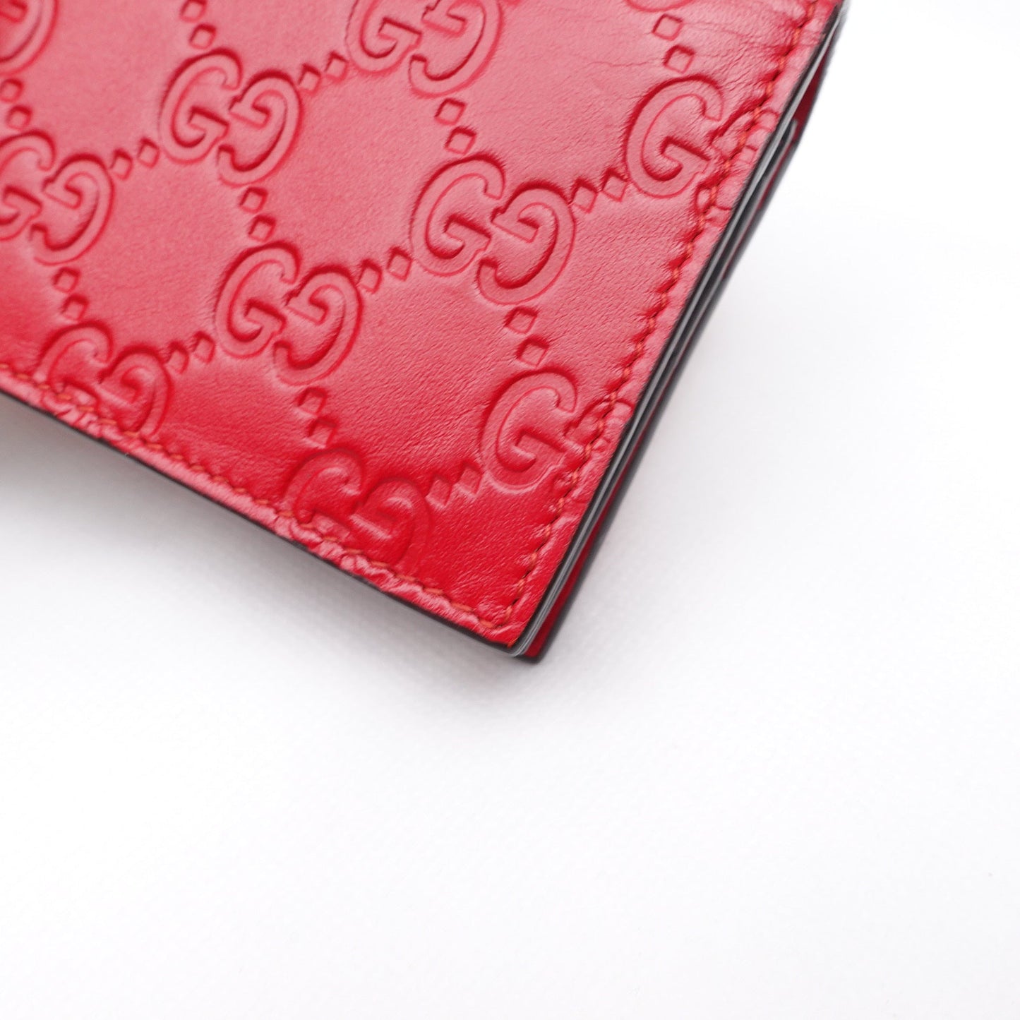 GG Red Cherry Guccissima Short Wallet