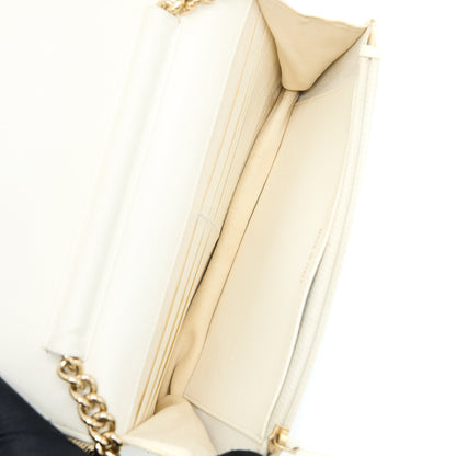 Chanel Boy Wallet On Chain Caviar White LGHW