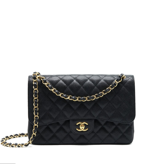 Chanel Classic Jumbo Double Flap Bag Black Caviar GHW