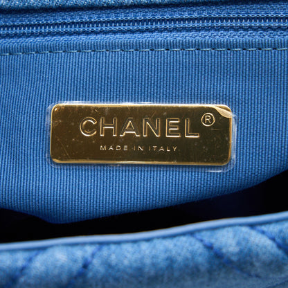 Chanel 22P Small 19 Bag Denim Light Blue Multicolour Hardware (Microchip)