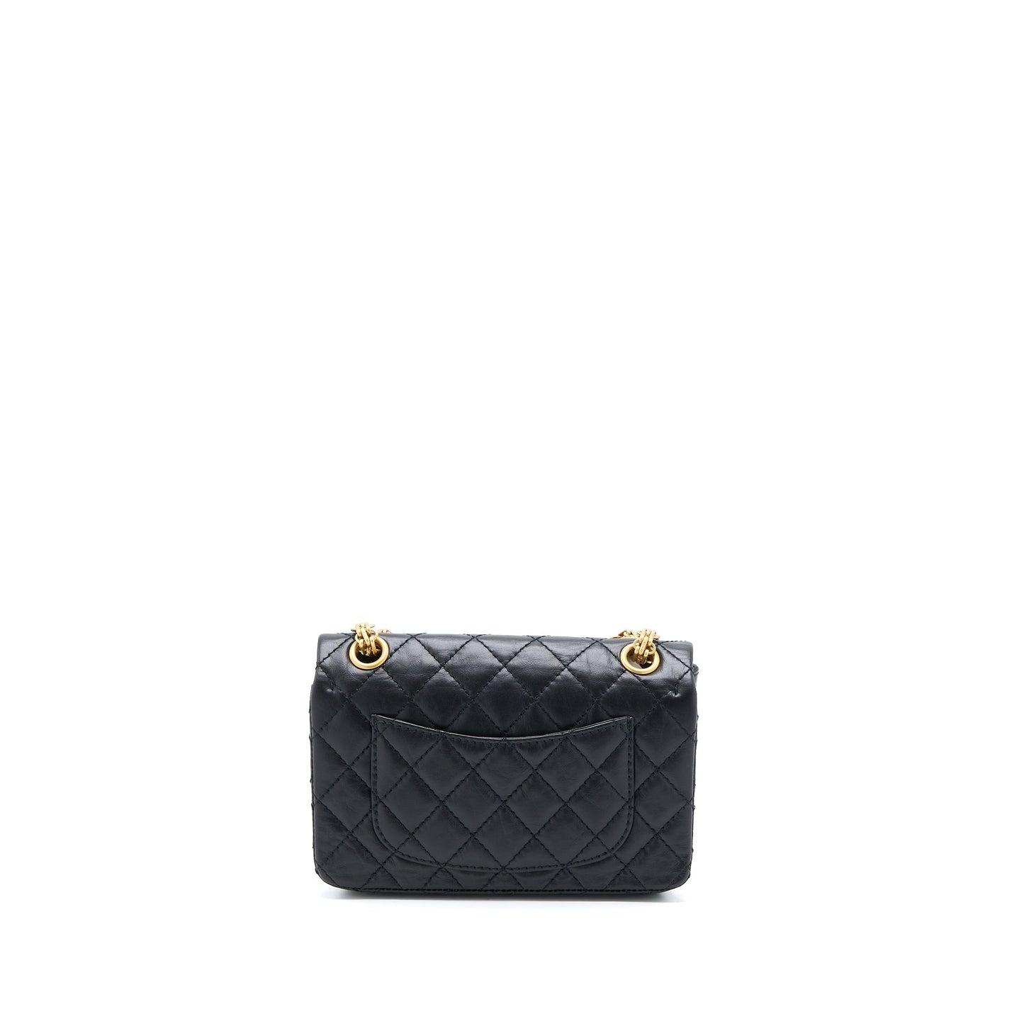 Chanel Mini 2.55 Reissue Flap Bag Aged Calfskin Black Brushed GHW (Microchip)