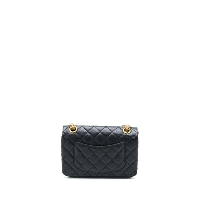 Chanel Mini 2.55 Reissue Flap Bag Aged Calfskin Black Brushed GHW (Microchip)