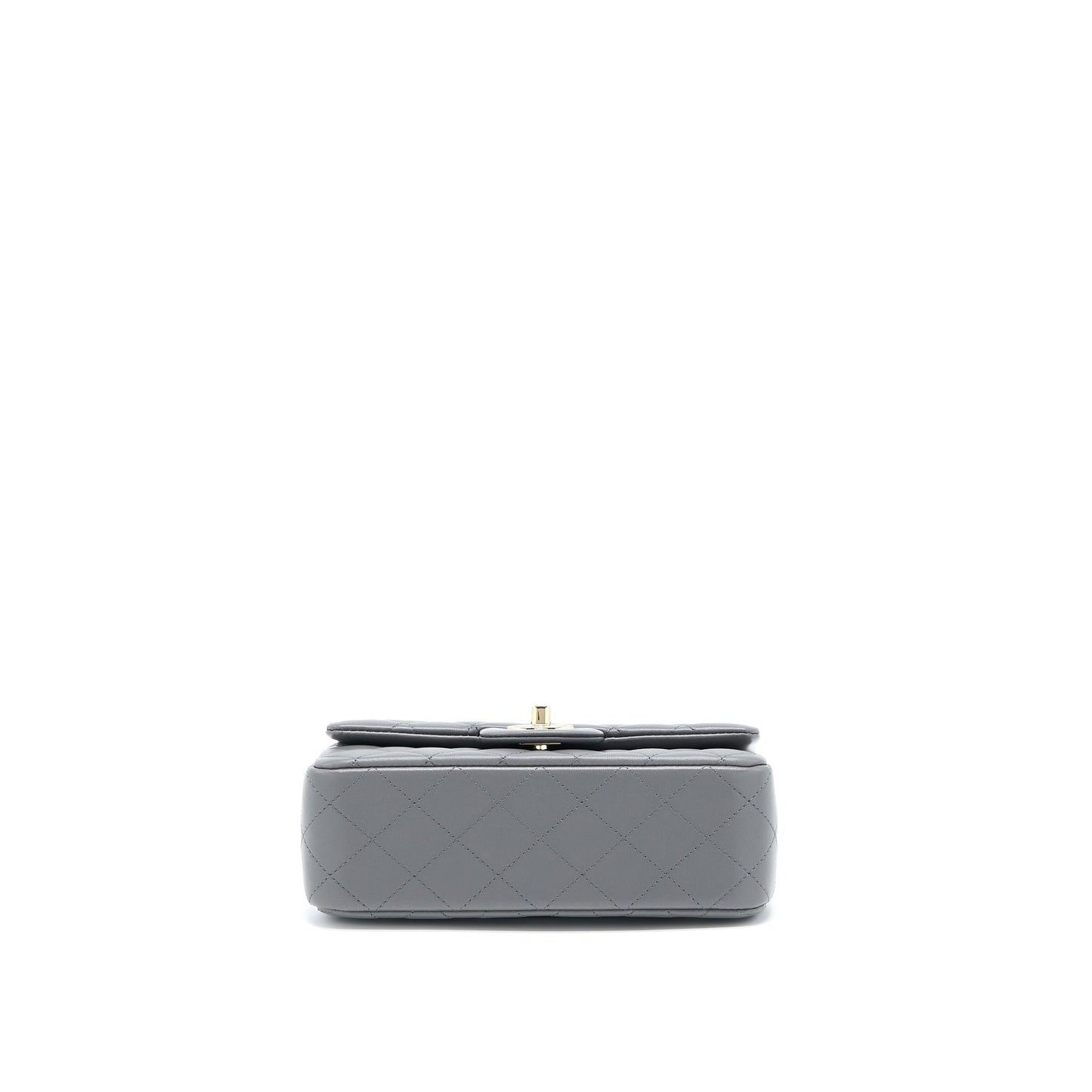 Chanel 22A Top Handle Mini Rectangular Flap Bag Lambskin Grey LGHW(Microchip)