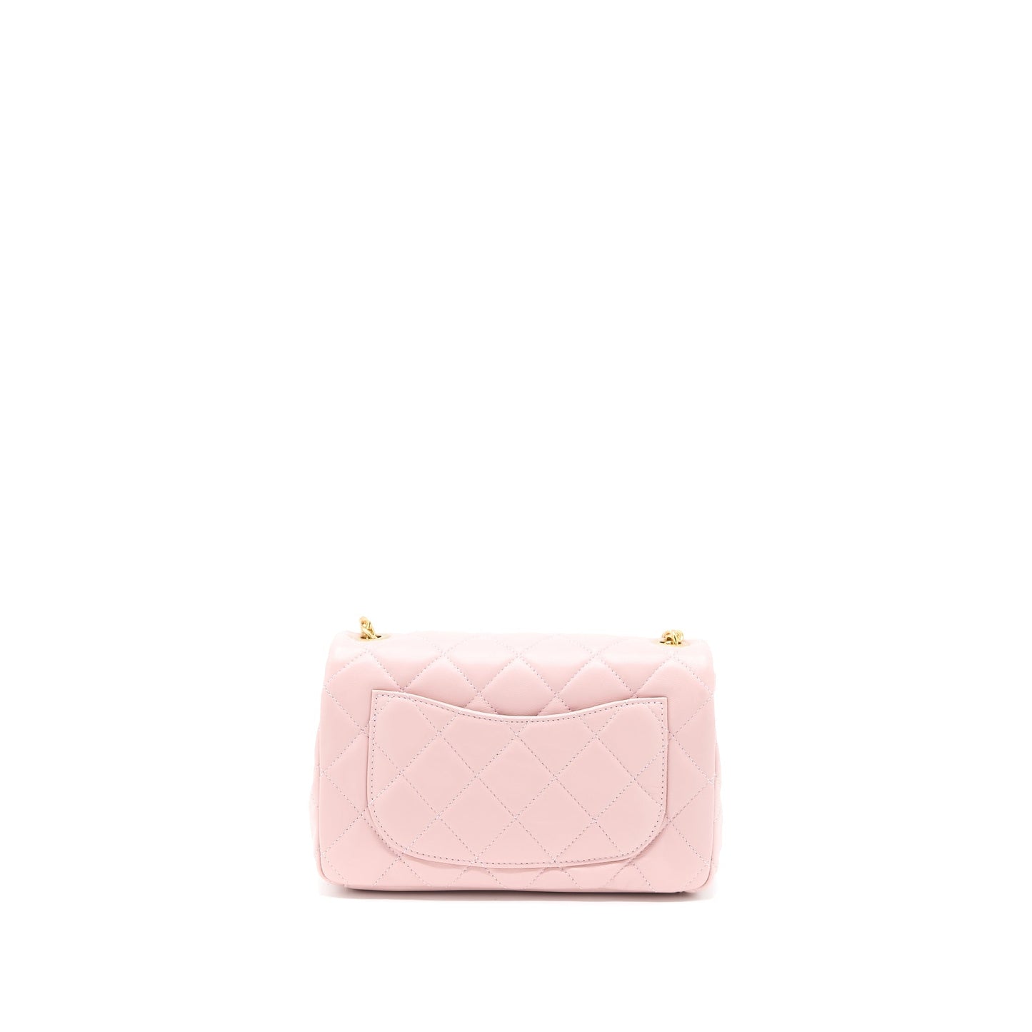 Chanel 22B Small Flap Bag With Gem Chain Lambskin Pink GHW (Microchip)