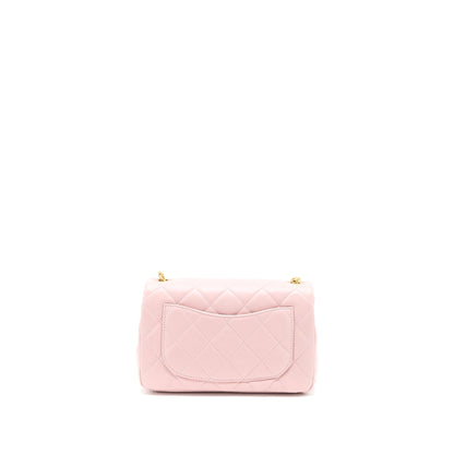 Chanel 22B Small Flap Bag With Gem Chain Lambskin Pink GHW (Microchip)