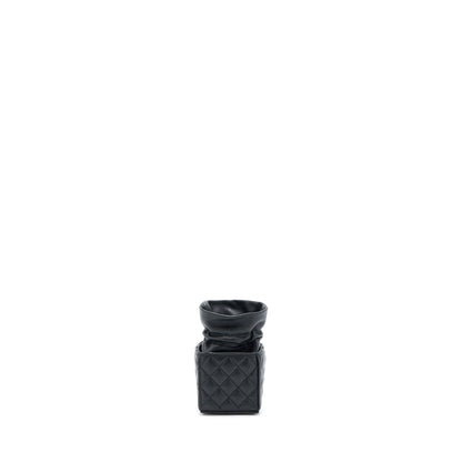 Chanel Mini Vanity Bucket Crossbody Lambskin Black Brushed GHW