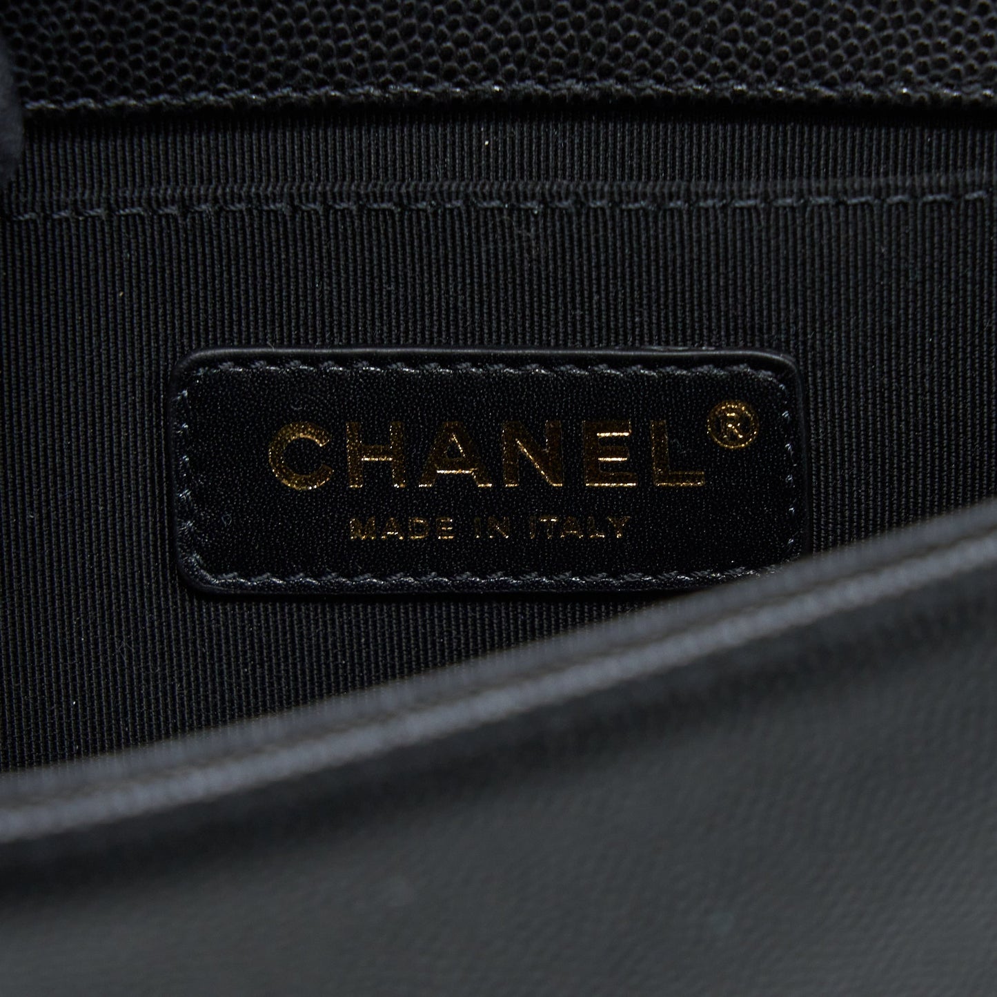 Chanel Small Boy Bag Caviar Black Brushed GHW (Microchip)