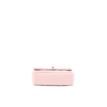 Chanel 22B Small Flap Bag With Gem Chain Lambskin Pink GHW (Microchip)