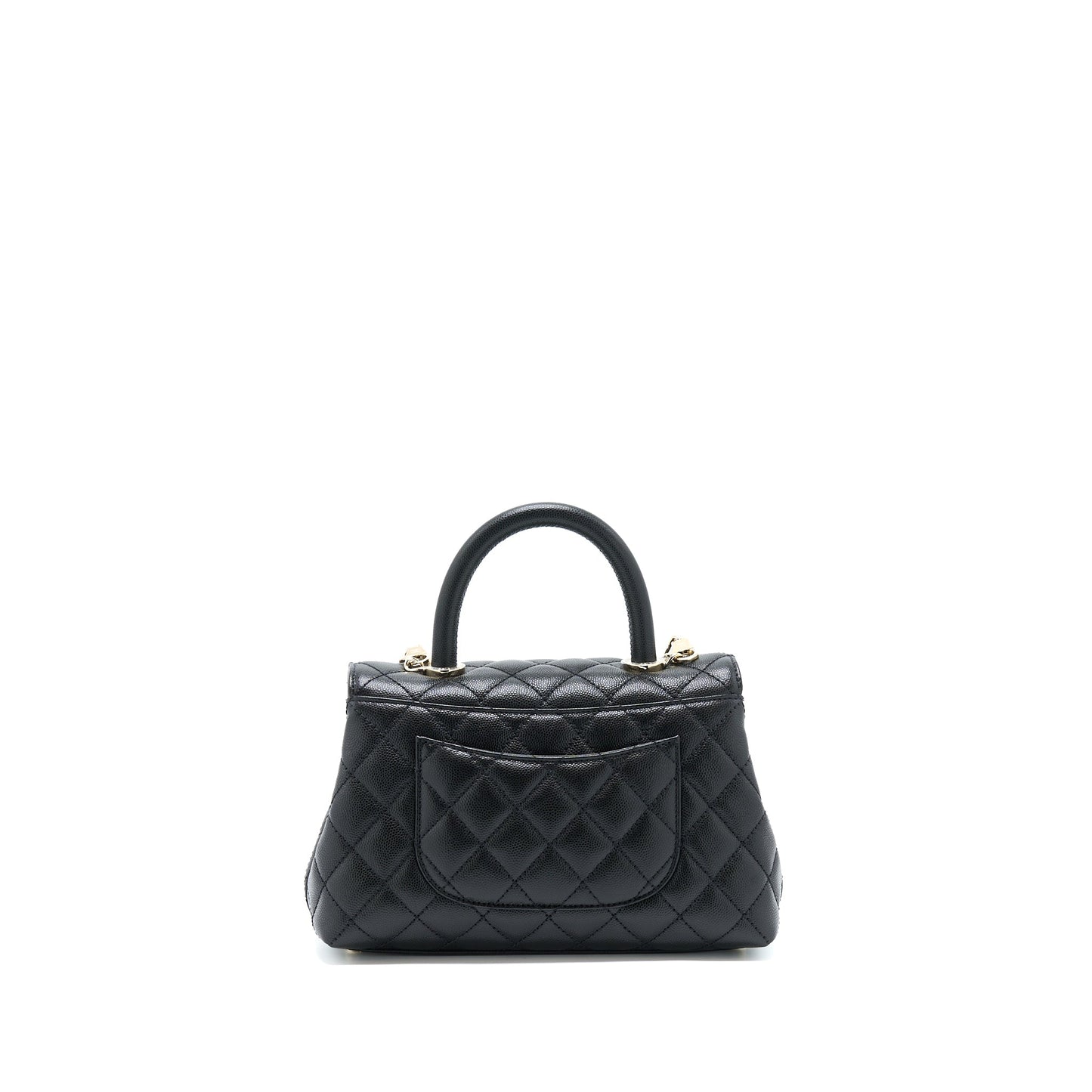 Chanel Small Coco Handle Caviar Black LGHW (Microchip).