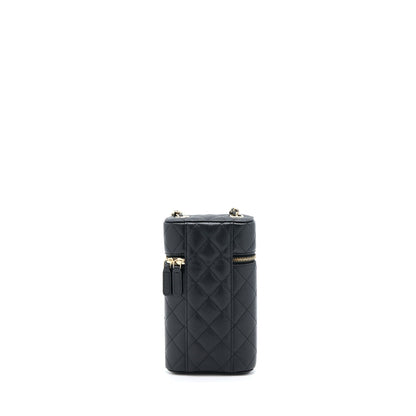 Chanel 21K Vanity Phone Holder With Chain Caviar Black LGHW