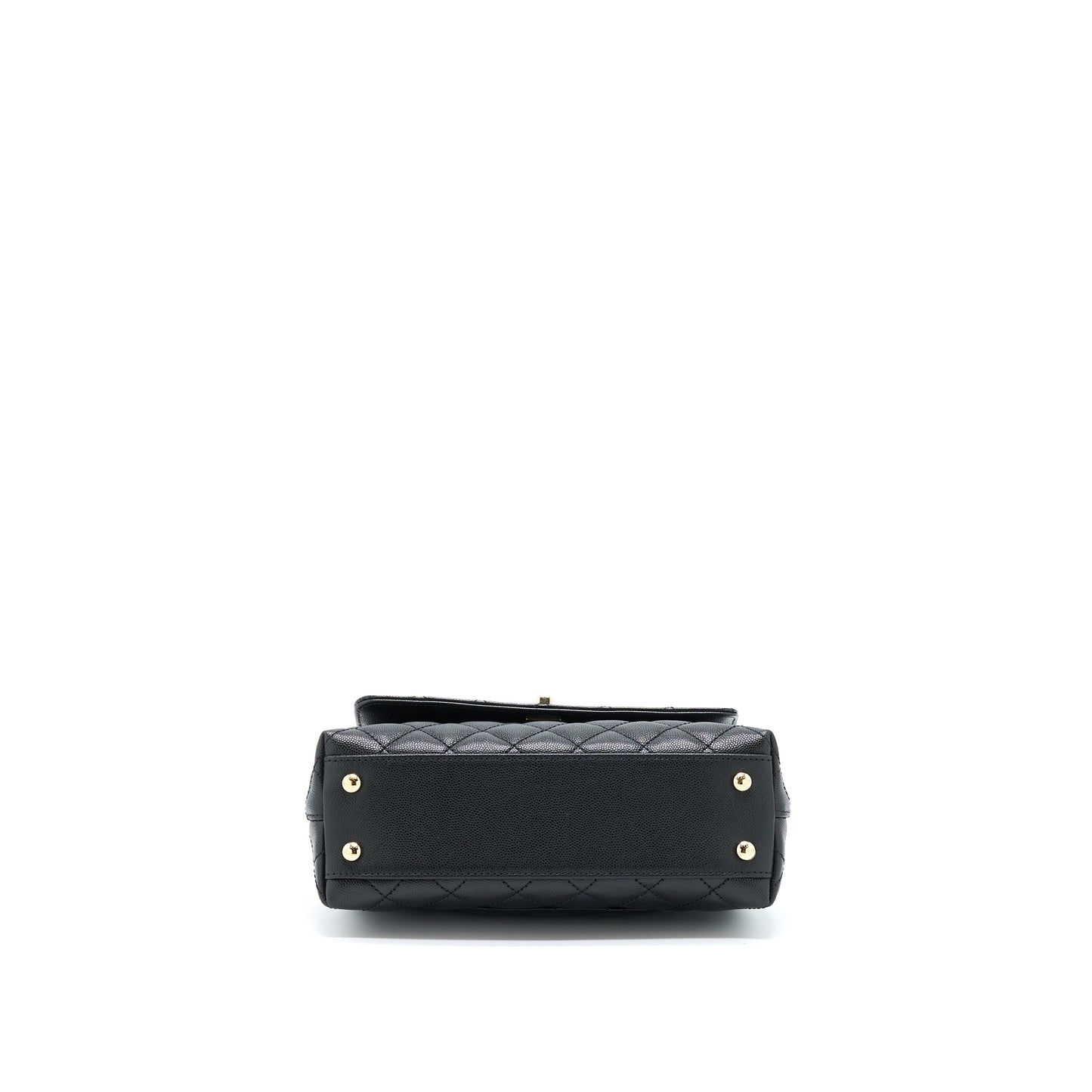 Chanel Small Coco Handle Caviar Black LGHW (Microchip).