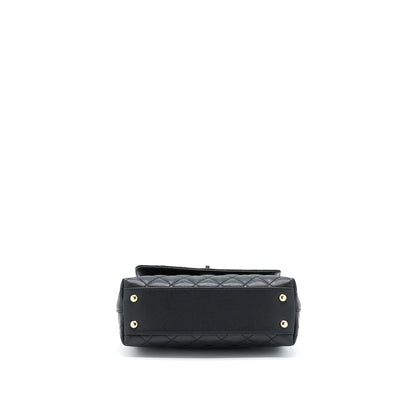 Chanel Small Coco Handle Caviar Black LGHW (Microchip).