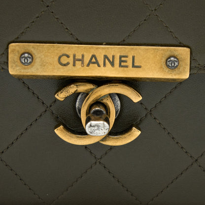 Chanel Messenger Flap Bag Lambskin Olive Green Ruthenium GHW