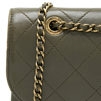 Chanel Messenger Flap Bag Lambskin Olive Green Ruthenium GHW