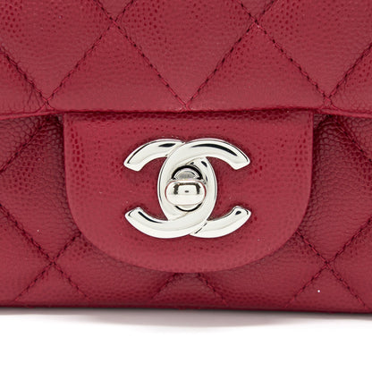 Chanel 18B Mini Square Caviar Red SHW