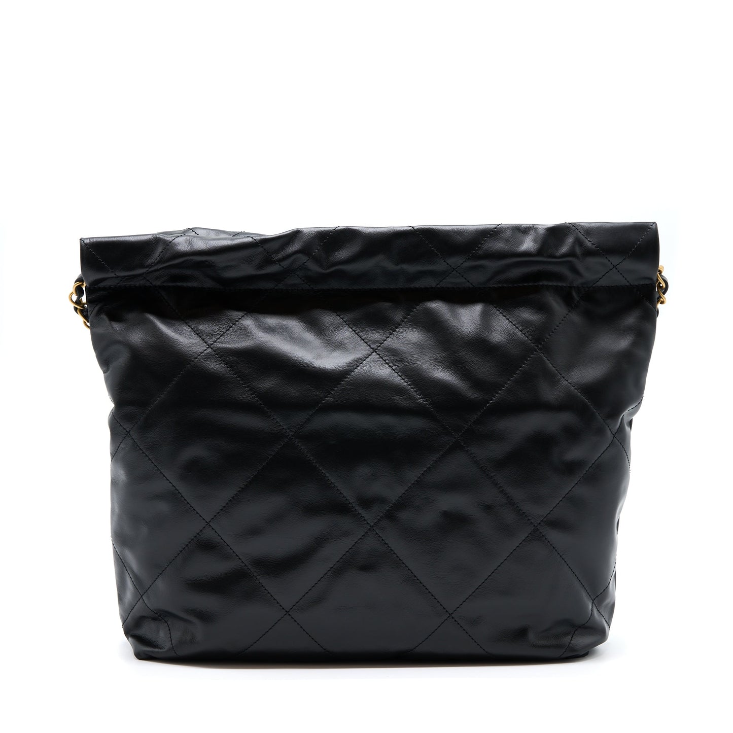 Chanel Small 22 Bag white letter Shiny Calfskin GHW (Microchip)