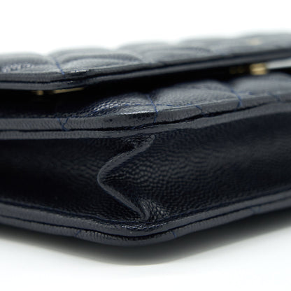Chanel Classic Wallet On Chain Caviar Navy LGHW