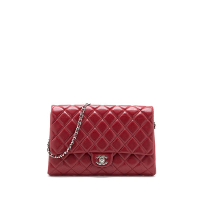 Chanel Classic Timeless Flap Clutch with Chain Caviar Red SHW