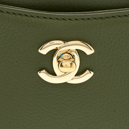 Chanel Small Top Handle Tote Calfskin Green LGHW