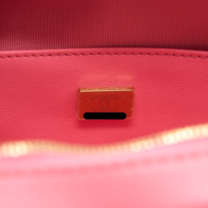 Chanel 22S Heart Bag Lambskin Pink LGHW (Microchip)