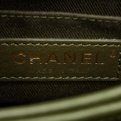 Chanel Small Top Handle Tote Calfskin Green LGHW