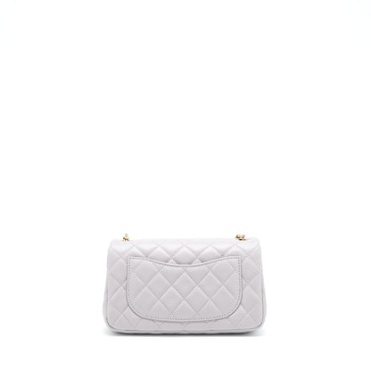 Chanel Pearl Crush Mini Rectangular Lambskin Grey Brushed GHW (Microchip)