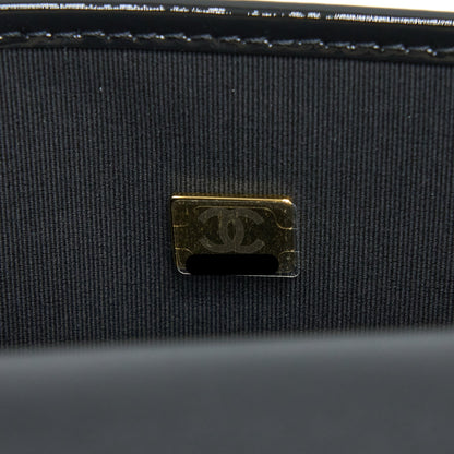 Chanel 22K Large Backpack Patent Black Brushed GHW (Microchip)