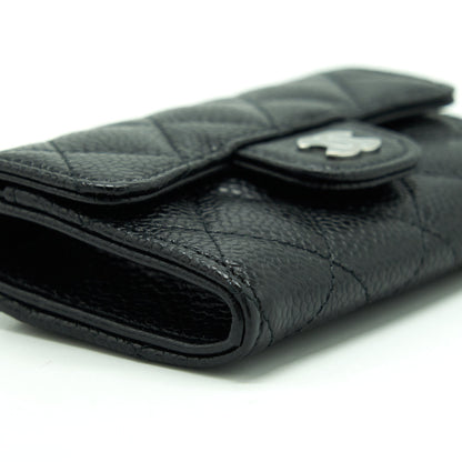 Chanel Classic Flap Card Holder Caviar Black SHW