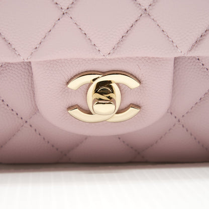 Chanel Medium Classic Double Flap Bag 21S Caviar Light Pink LGHW