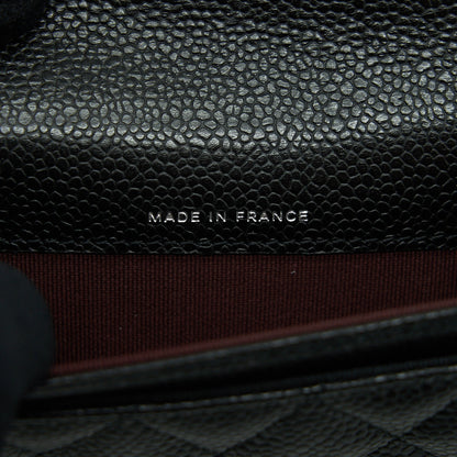 Chanel Classic Flap Card Holder Caviar Black SHW