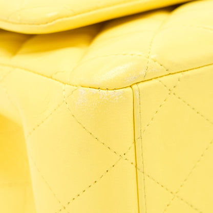 Chanel Maxi Classic Double Flap Bag Lambskin Yellow LGHW