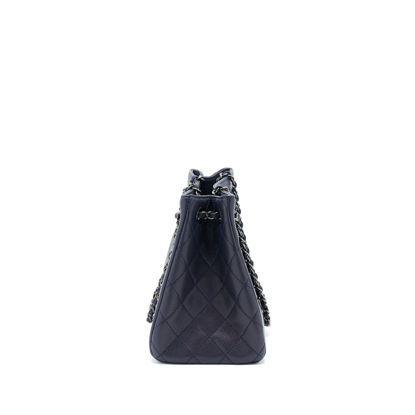 Chanel Tote Bag Caviar Navy Ruthenium Hardware