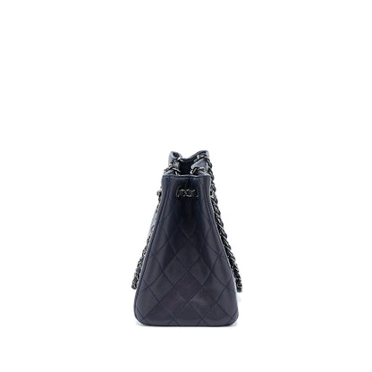 Chanel Tote Bag Caviar Navy Ruthenium Hardware