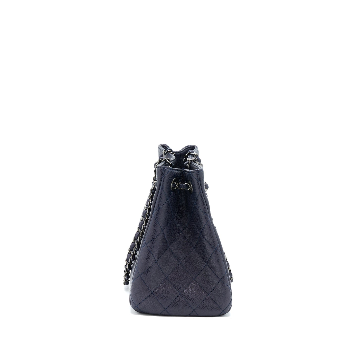 Chanel Tote Bag Caviar Navy Ruthenium Hardware