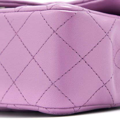 Chanel Mini Rectangular Flap Bag Lambskin Purple SHW
