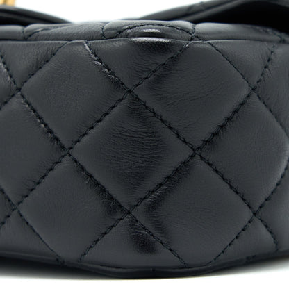 Chanel Pearl Crush Mini Rectangular Flap Bag Lambskin Black GHW