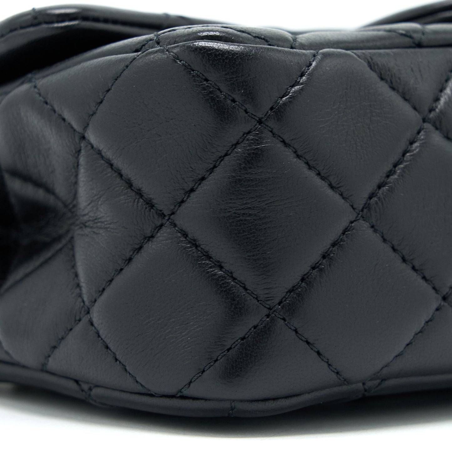Chanel Pearl Crush Mini Rectangular Flap Bag Lambskin Black GHW
