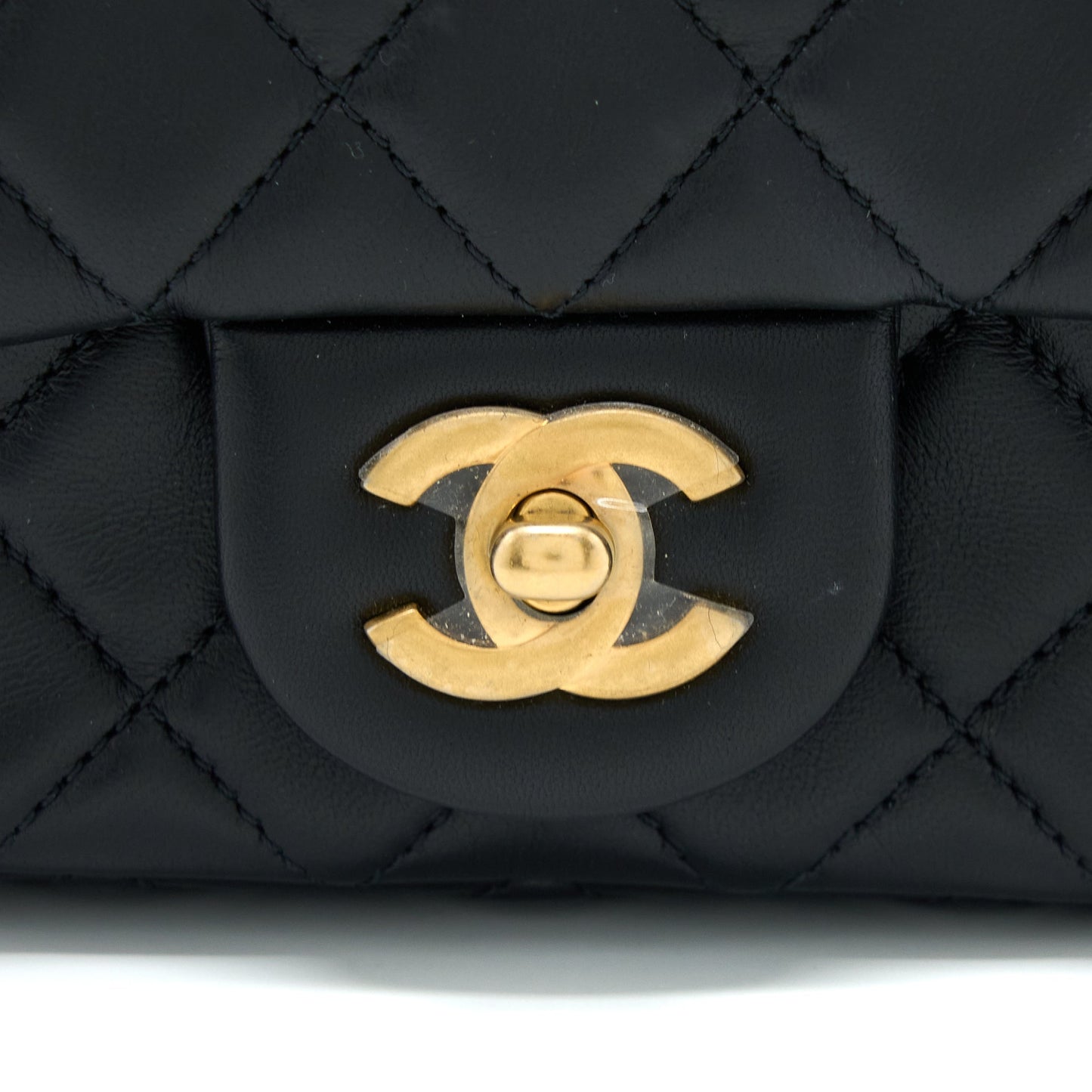 Chanel Pearl Crush Mini Rectangular Flap Bag Lambskin Black GHW
