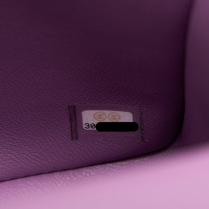 Chanel Mini Rectangular Flap Bag Lambskin Purple SHW