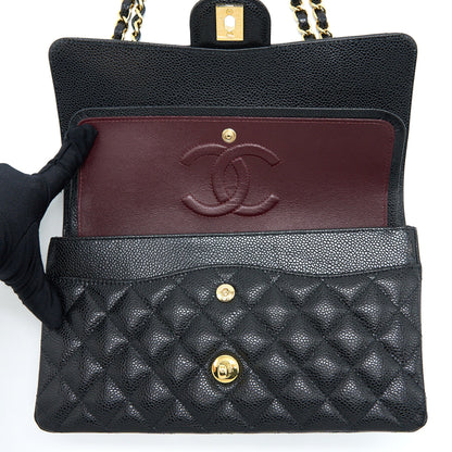Chanel Medium Classic Double Flap Bag Caviar Black GHW (Microchip)